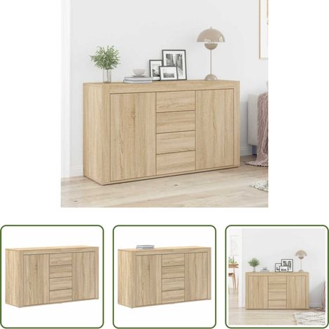 vidaXL Buffet en bois d'ingénierie - Buffet Chêne Sonoma 120 x 36 x 69 cm Bois d'ingénierie (1/5)