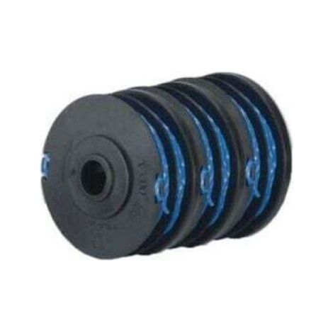 Lot de 3 bobines double fil RYOBI RAC123 - Diamètre 1.65mm - Pour coupe-bordures électriques