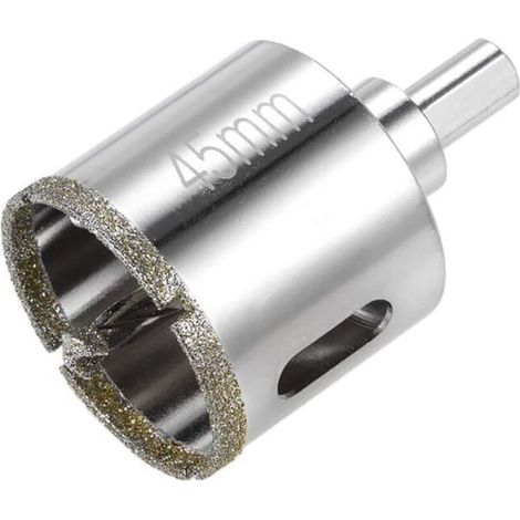Foret de scie cloche diamant 45mm – Avec mèche pilote centrale – Pour verre, céramique et carrelage – Finition lisse sans éclats
