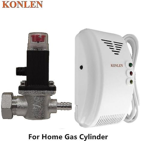 Électrovanne reliée au détecteur de fuite de GPL pour l'arrêt d'urgence de la bouteille de gaz domestique (1/5)