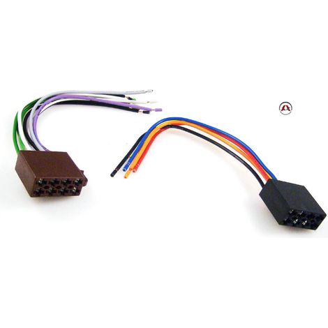 Faisceau autoradio ISO Male - Fils nus 4HP et alim en 2 prises