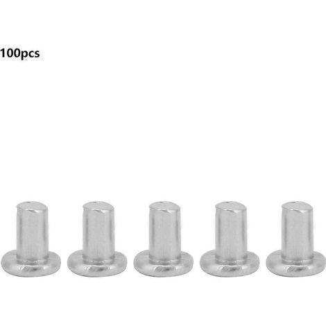 100 Stück M2,53/4/5 mm Flachkopf-Aluminiumnieten, Senknieten (M2,54)