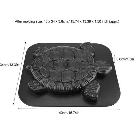Schildkrötenförmige Kunststoff-Pflasterform, mittelgroße Betonform, Gartenplatten, Gartenwegform, 40 x 34 x 4 cm, Ziersteine für Rasen und Garten (1/5)