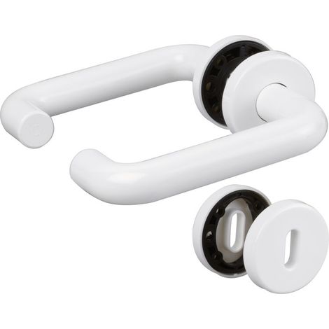 Poignée de porte sur rosace blanc - Clé L - Paris - Hoppe et cie
