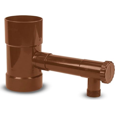 Récupérateur d'eau De Pluie - 90mm - Marron - Collecteur d'eau de Pluie - Collecteur pour Gouttière (1/5)