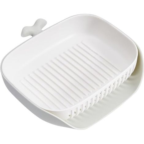 Soap Drain Double Layer Holder Travel Case Tray Boxes Gray (1/5)