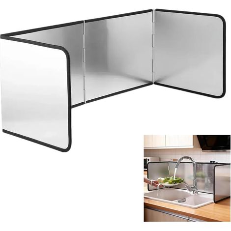Protection anti-éclaboussures murale pliable pour cuisinière - Facile à nettoyer - Garde la cuisinière et la paroi arrière de la cuisine propres (grande taille) (1/5)