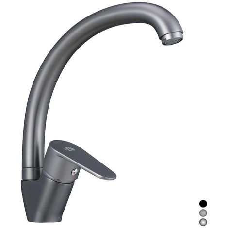 MISCELATORE MONOCOMANDO LAVELLO CANNA ALTA SERIE LIZZY- Nichel Nero Spazzolato- DH- pezzi 1