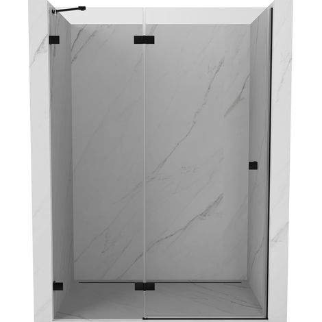 Mexen Lunar porte de douche battante gauche 130 cm, transparent, noir - 834-130-000-70-00-L (1/5)