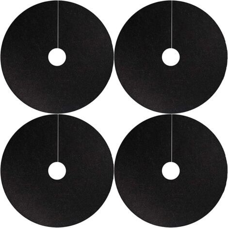 Lot de 4 Anneaux de paillage en Non-tissé - Anti-Mauvaises Herbes biodégradables - Tapis de barrière Anti-Mauvaises Herbes réutilisables (4 pièces de 52cm - Trou intérieur 6 cm) (1/5)
