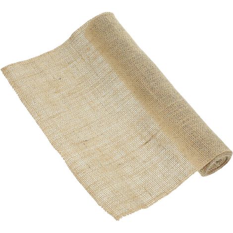 Chemin de table rustique en toile de jute, 200 x 30 cm, beige, coton et lin, pour une table élégante (1 pièce).