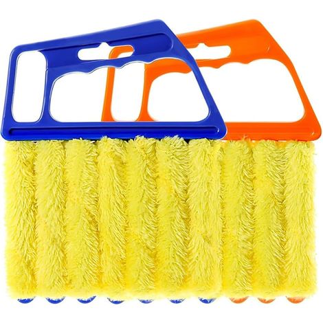 Lot de 2 outils de nettoyage pour stores vénitiens en bois, réutilisables, plumeau poussiere, mini plumeau pour stores en bois, mini plumeau pour fenêtres et climatiseurs (1/5)