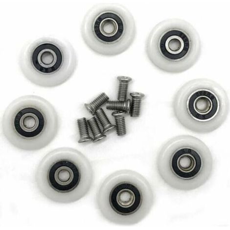 Set di 8 ruote di ricambio per porta doccia da 23 mm di diametro (1/5)