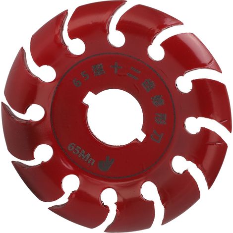 Meule en acier inoxydable, 12 dents, compatible avec les meuleuses d'angle, pour le bois et le caoutchouc, rouge (1/5)