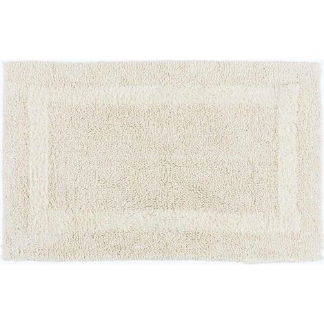 HOMESCAPES Luxury Reversible Cotton Bath Mat - Natural Cream