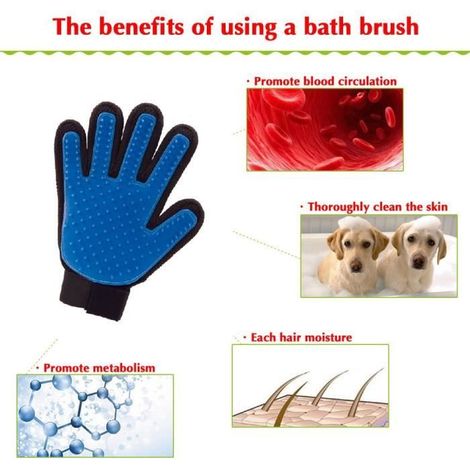 Gant de toilettage - VINUS® - Deshedding - Doux et efficace - Pour chiens et chats - Taille moyenne (1/4)