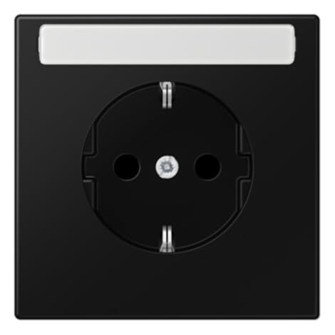PRISE AVEC INSCR/PROTECTEUR LS NOIR MAT (RÉFÉRENCE : JUNG LS1520KINASWM)