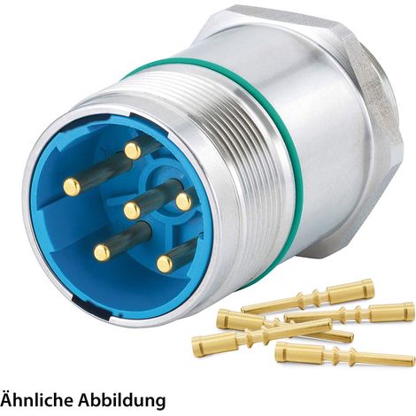 HUMMEL SET inkl. Kontakte M23 Leistung INOX Geräteteckverbinder, Crimpei. gerade Polzahl 10-pol., Stift Vorderwand - 1 Stück