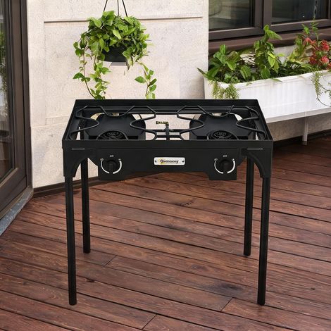 Table de camping pliante noir en métal 79 x 40 x 76 cm (1/5)