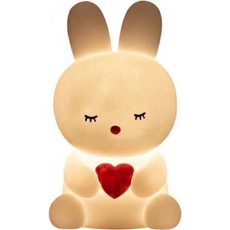 Veilleuse Lapin - LED Chaude 3000K - Finition Douce En Peluche - Pour Chambre Enfant Adulte - Décoration Chevet - Cadeau Original ×1 (1/3)