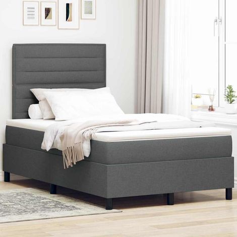 Boxspringbett mit Matratze Dunkelgrau 120 x 200 cm Stoff (1/5)