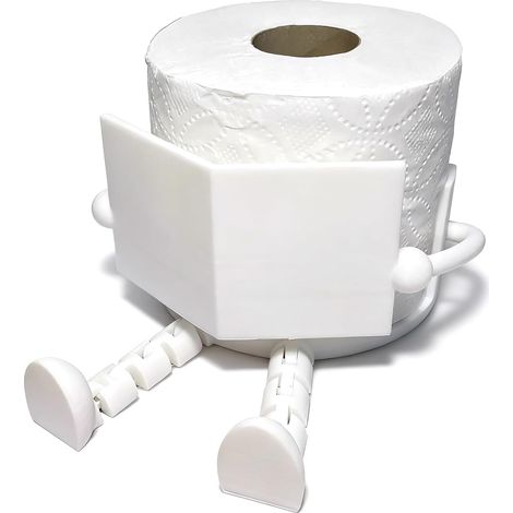 Kreativer Cartoon-Toilettenpapierhalter, Papierhandtuchhalter, lustige aufgerollte Papierhandtücher, Badezimmerdekoration (weiß, 12,5 x 5,5 cm) (1/5)