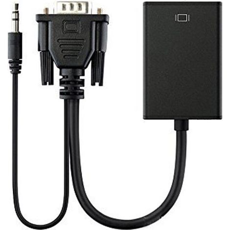 Adaptateur VGA mâle coudé vers HDMI femelle 1080p HD + audio pour TV HD (1/5)