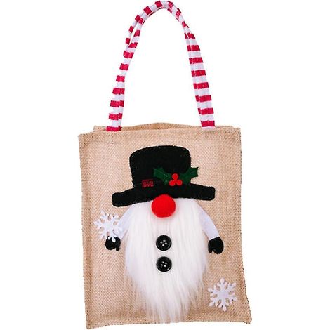 Sacs de Noël Joli sac fourre-tout de Noël Sac de courses réutilisable Cadeau de Noël Sacs fourre-tout en toile Cadeau pour enfants (1/5)