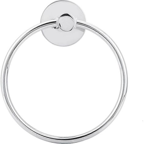 Serviette Ring Murale Sans Percage Support Rangement Accessoire Salle de Bains Porte-Serviettes Fixation Autocollant Organisateur Robinetterie (1/5)