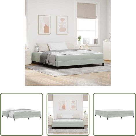 Matratze - Boxspringbett mit Matratze Hellgrau 180 x 200 cm Stoff (1/5)