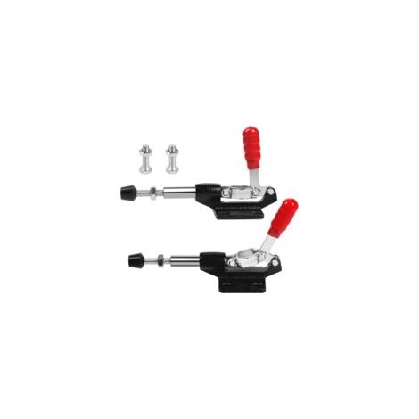 Set di 2 tenditori a barra di spinta di grandi dimensioni - Con viti di ricambio - Morsetto regolabile - Per fori angolati - Ausilio per la foratura - Lavorazione del legno - Saldatura - Nero - Crezuo