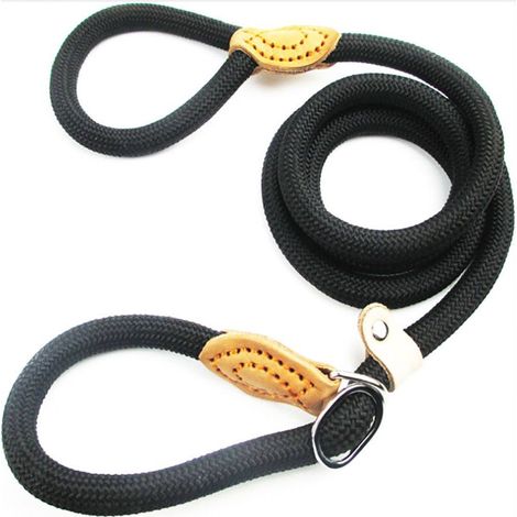 1.5 m Laisse de Chien en Nylon, Noir Corde Laisse Chien, Laisse Chien Corde, Laisse Dressage Chien, Laisse Coulissante, Laisse Lasso pour Chien, Collier Laisse Chien pour Petits et Moyens Chiens (1/5)