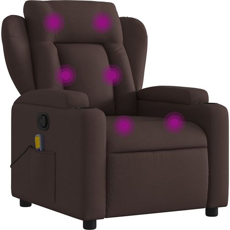 Maison Exclusive - Massagesessel Dunkelbraun Stoff