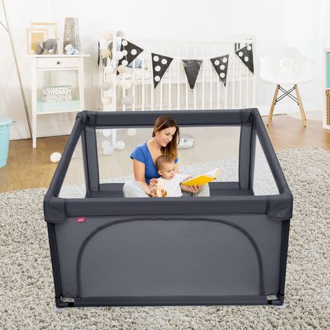 Parc Bébé Portable 120x120x68CM 50 Boules Colorées Barrière Sécurité Antidérapantes 3 Ans Gris Foncé CWXT7540 DESIGN IN (1/2)