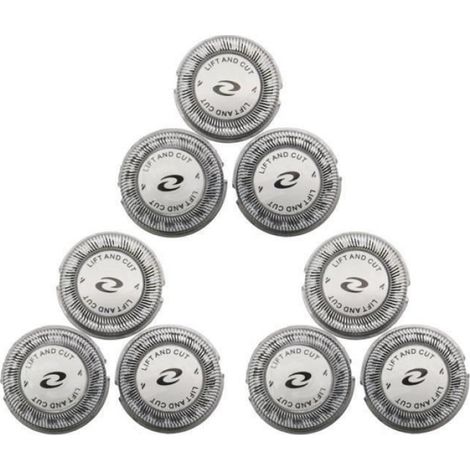 9 Pièces Séries Têtes de Lame de Rasoir de Rechange HQ64 pour Philips PT726 PT725 PT720 PT710 PT715 PT725