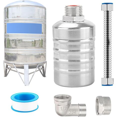 Vanne De Contrôle Du Niveau D'Eau Vanne d'arrêt à flotteur en acier Vanne Flotteur Réservoir Arrêt Automatique Pour Agriculture, Élevage, Réservoirs D'Eau, Piscines, (1/5)