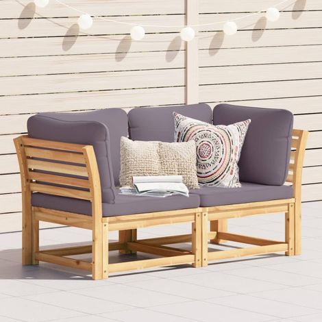 Divano da Giardino con Cuscini 2 Posti Legno Massello di Acacia vidaXL (1/5)
