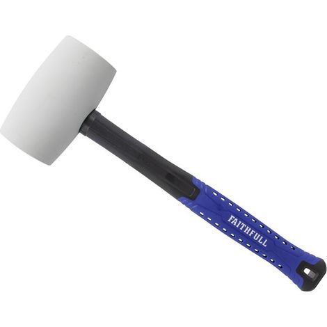 Faithfull White Fibreglass Rubber Mallet Hammer 32oz FAIRMWF32