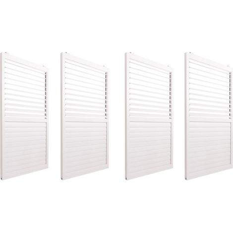 4er-Set Aluminium Schiebetür für Pergola HHG-508, Terrassenüberdachung, Lamellenpaneel Modul, 206x369cm weiß