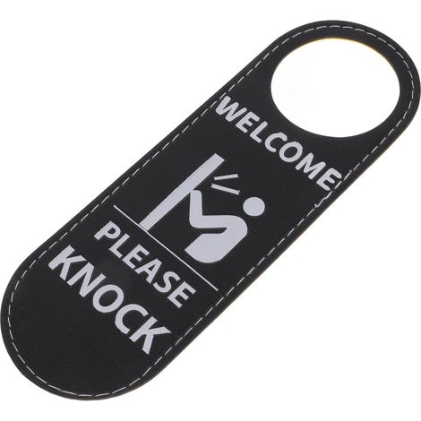 Panneau de Porte de Bureau Humoristique en Pu Noir et Jaune, Étiquette D'absence Facile à Installer pour Workspace et Office, Design Drôle et Fonctionnel (1/5)
