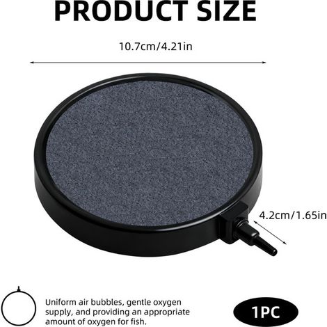 Diffuseur d'air rond pour aquarium pierre à bulles d'oxygène pour bassin culture hydroponique 10,7cm (1/5)