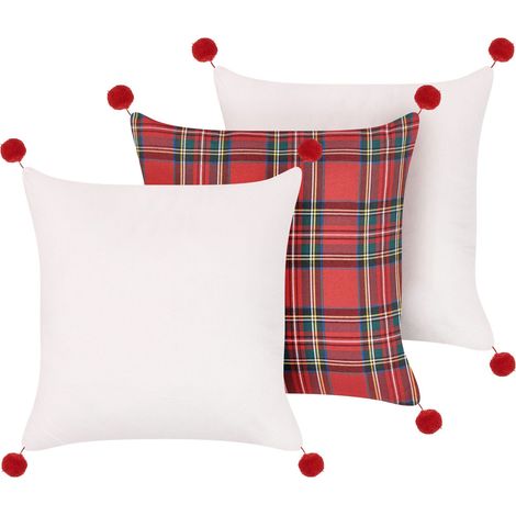 Set di 3 cuscini decorativi multicolore con motivo natalizio e fodere rimovibili Jovia (1/5)