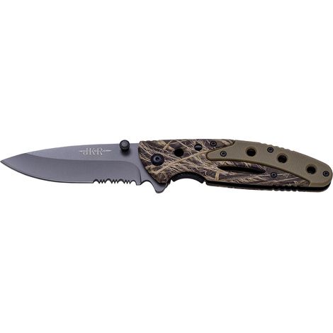 JKR-Messer, 8,5 cm schwarze gezackte Klinge aus rostfreiem Stahl, mango Aluminium, JKR670