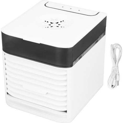 Compact desktop air cooler with 3 speeds, misting mode and 7-color LED light (1/5)