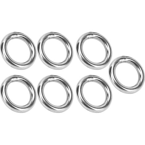 Lot de 7 joints toriques métalliques étanches et antirouille en acier inoxydable 304, haute résistance, soudés sans soudure, ronds, 8 x 30 mm (1/5)