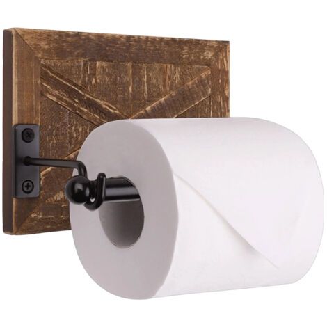 Porte-papier toilette en bois -salle de bain de style campagnard, décor rustique -Accessoires de salle de bain (1/5)