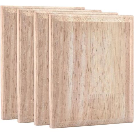 4 Pcs Plaque en Bois Brut 125x155x16.5mm Panneaux Signalétiques Rectangulaires en Bois Brut Artisanat Naturel pour Peinture, Sculpture, Pyrogravure Planches pour Artisanat DIY (1/5)