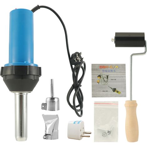 Pistolet à air chaud 1000W torche de soudure température réglable + 2 buses + rouleau (1/4)