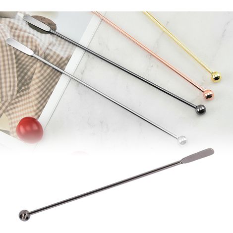 Beyamis Agitateur en acier inoxydable 304 pour cocktails, cafés et autres boissons, accessoire de bar, noir (1/5)