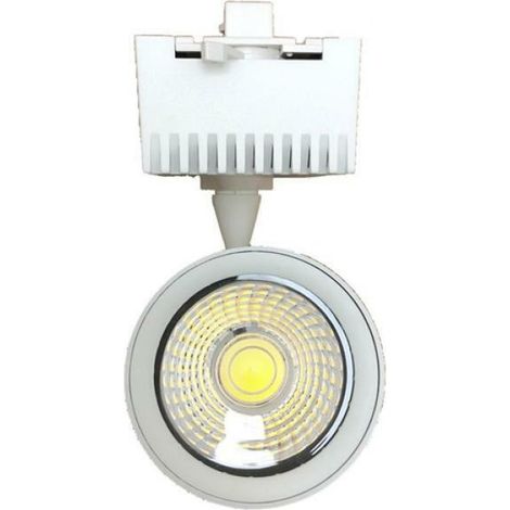 Faretto led bianco a binario 30w monofase faro super compatto cob 3000k (1/3)